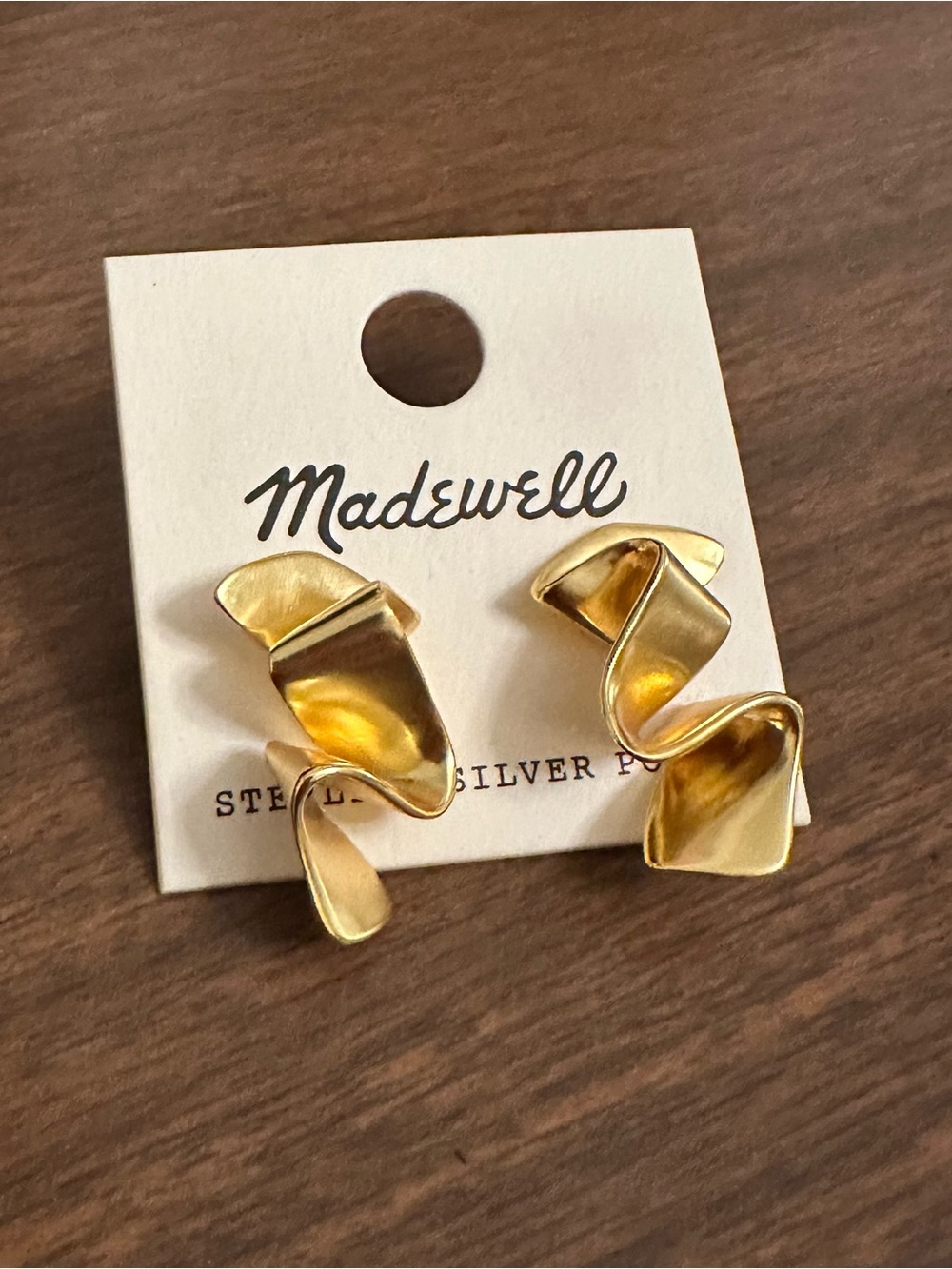 Madewell Gold Ribbon Statement Drop Earrings